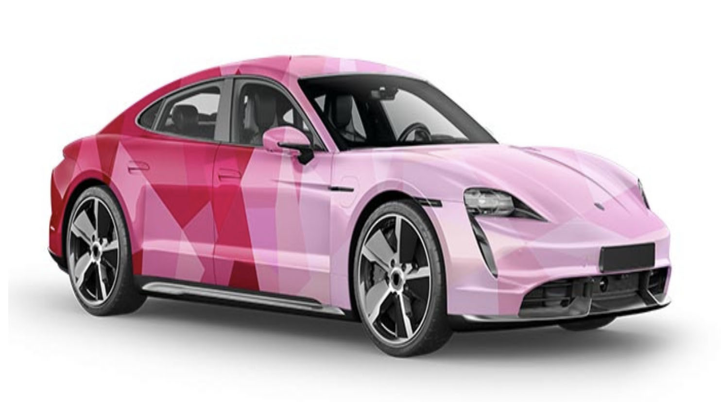 Red Block in Gredient Of Pain Gloss Vinyl Car Wrap Film Removable Bubble Free