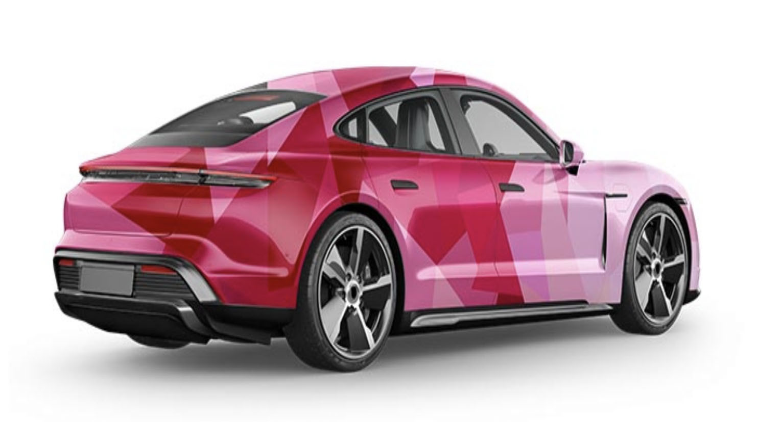 Red Block in Gredient Of Pain Gloss Vinyl Car Wrap Film Removable Bubble Free
