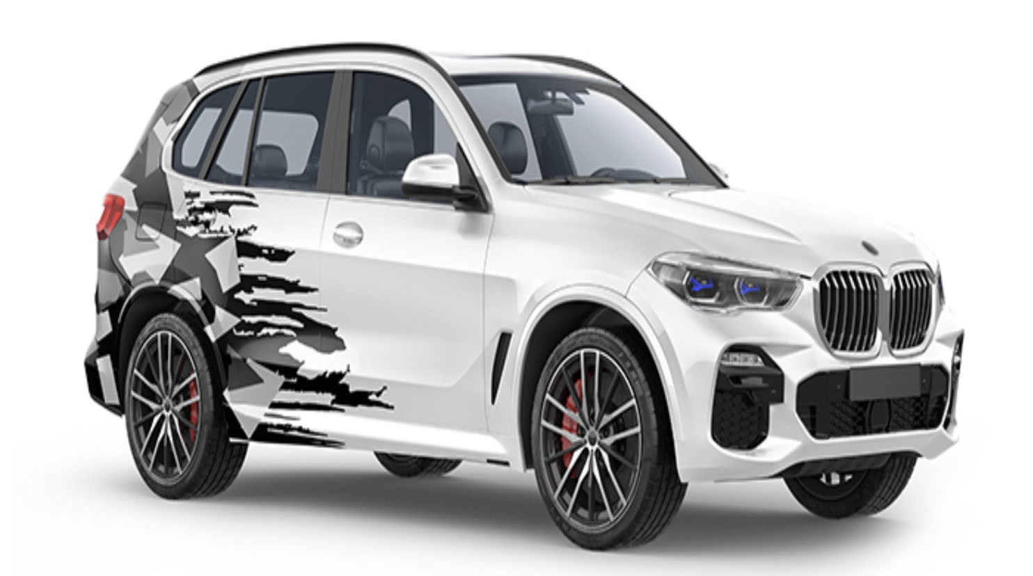 Quadrangle in black and white Polymeric PVC Cast Vinyl Car Wrap 90micron 110micron Thickness